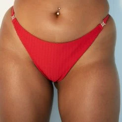 Lounge Underwear Cali Textured Bikini Briefs (Set) - Red Bikinis