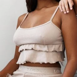 Lounge Underwear Frill Pyjama Cami Top - Mink Schlaf 17 Lounge Underwear Frill Pyjama Cami Top - Mink Schlaf