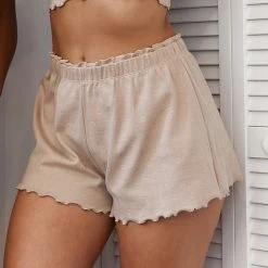 Lounge Underwear Ruffle Pyjama Shorts - Mink Schlaf