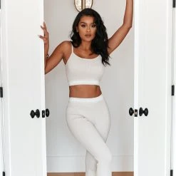 Lounge Underwear Leggings Sets Soft Chic Ribbed Leggings - Oatmeal 11 Lounge Underwear Leggings Sets Soft Chic Ribbed Leggings - Oatmeal