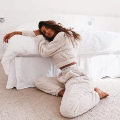 Lounge Underwear Jogger Und Hose Teddy Joggers - Oatmeal Cream 11 Lounge Underwear Jogger Und Hose Teddy Joggers - Oatmeal Cream