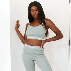 Lounge Underwear Soft Chic Ribbed Leggings - Sage Leggings Sets 11 Lounge Underwear Soft Chic Ribbed Leggings - Sage Leggings Sets