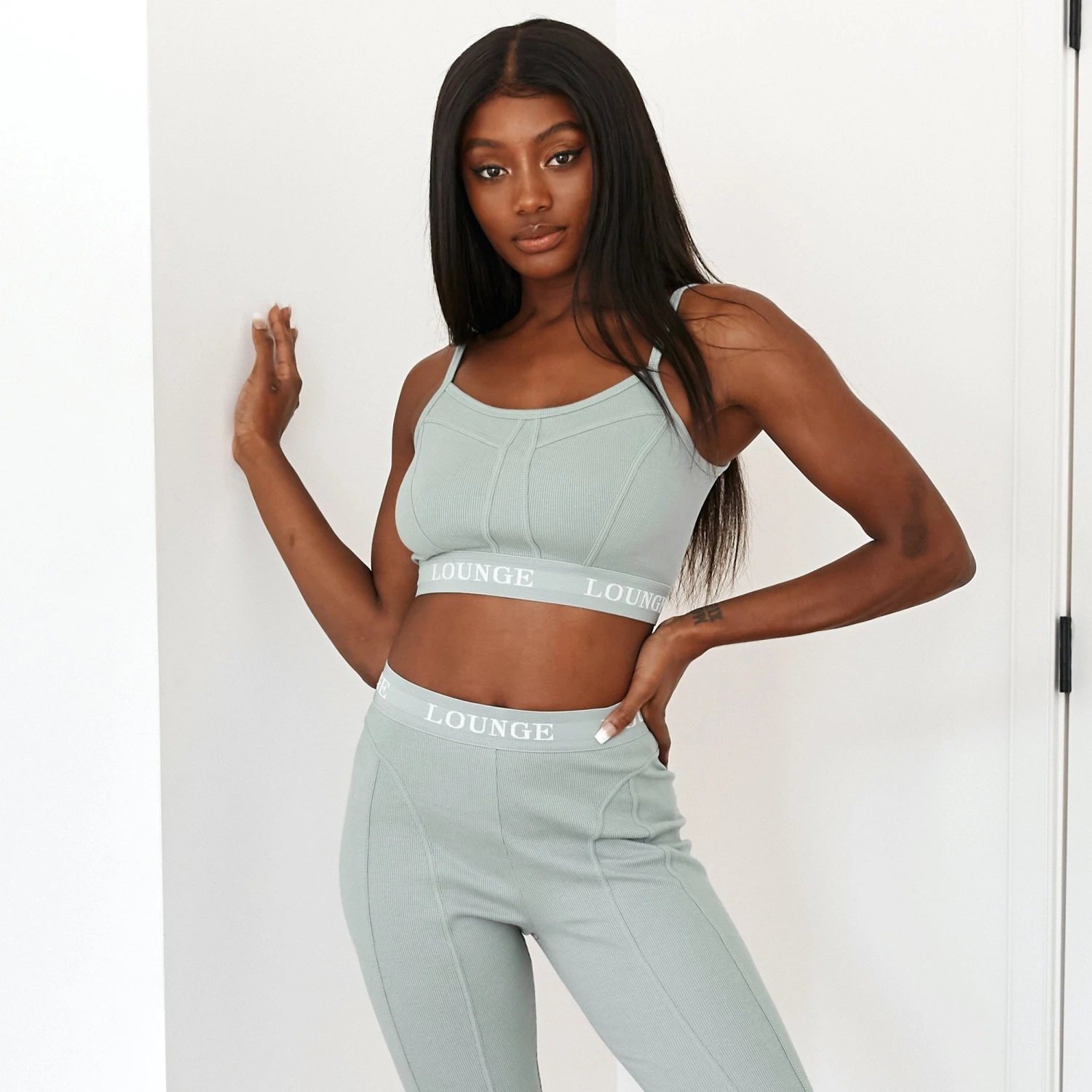 Lounge Underwear Soft Chic Ribbed Leggings - Sage Leggings Sets 7 Lounge Underwear Soft Chic Ribbed Leggings - Sage Leggings Sets